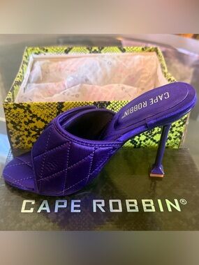 Cape Robbin Purple Quilted Satin Stiletto Mule